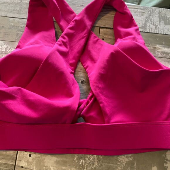 Fabletics pink twist front sports bra 1X - Picture 3 of 6